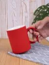 Кружка Promo Soft с покрытием софт-тач, ярко-красная с логотипом СПб - фото № 3