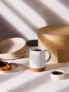 Кружка с пробковой подставкой Corky для сублимационной печати, матовая, белая с логотипом СПб - фото № 4