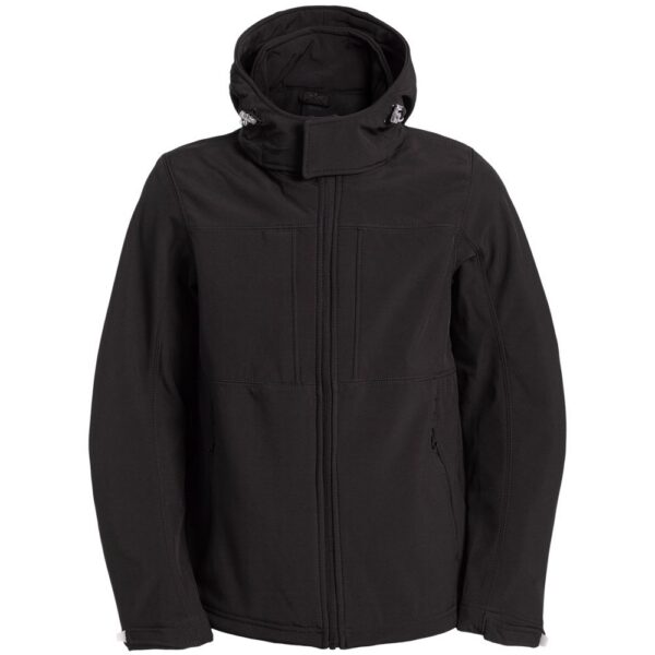 Куртка мужская Hooded Softshell черная с логотипом СПб - фото № 1