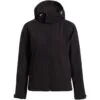 Куртка женская Hooded Softshell черная с логотипом СПб - фото № 1