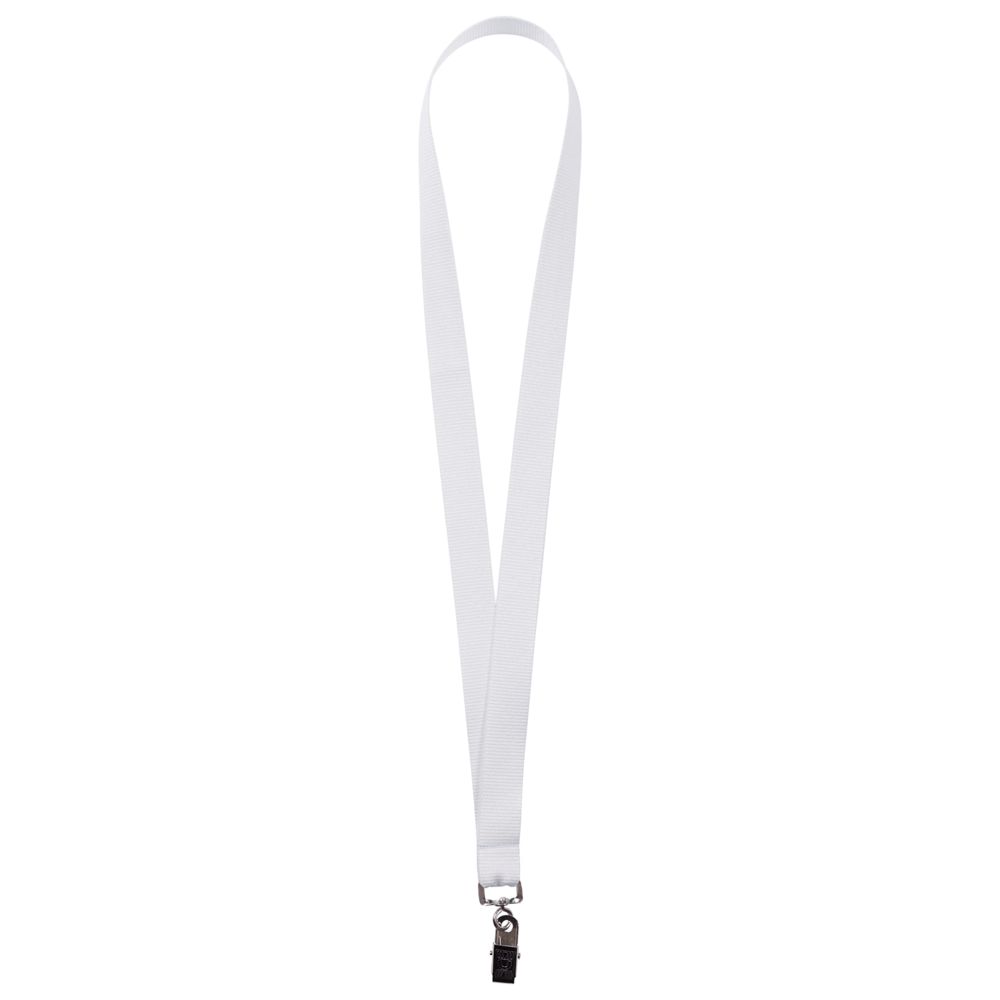 Лента для бейджа Neckband, белая с логотипом СПб - фото № 1
