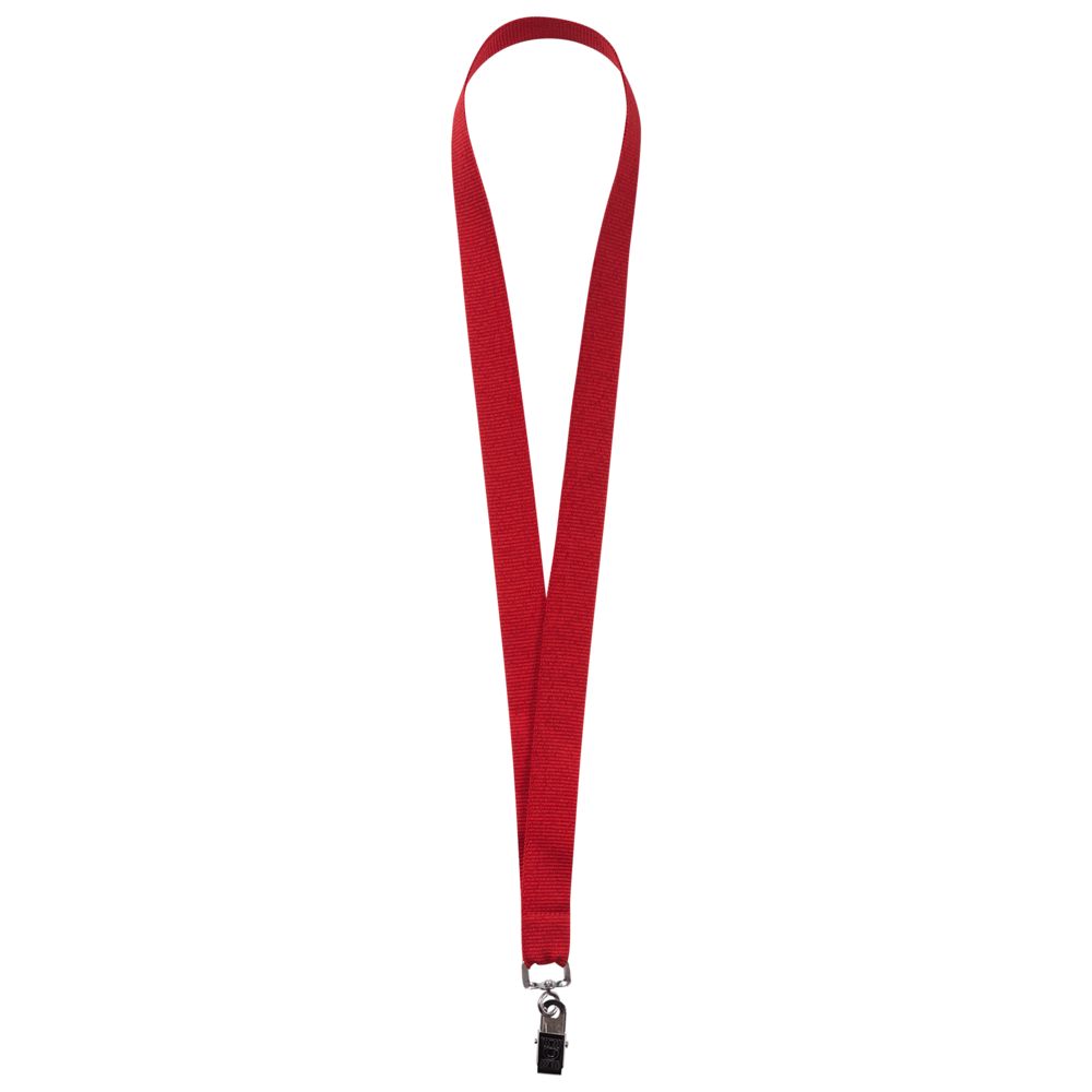 Лента для бейджа Neckband, красная с логотипом СПб - фото № 1