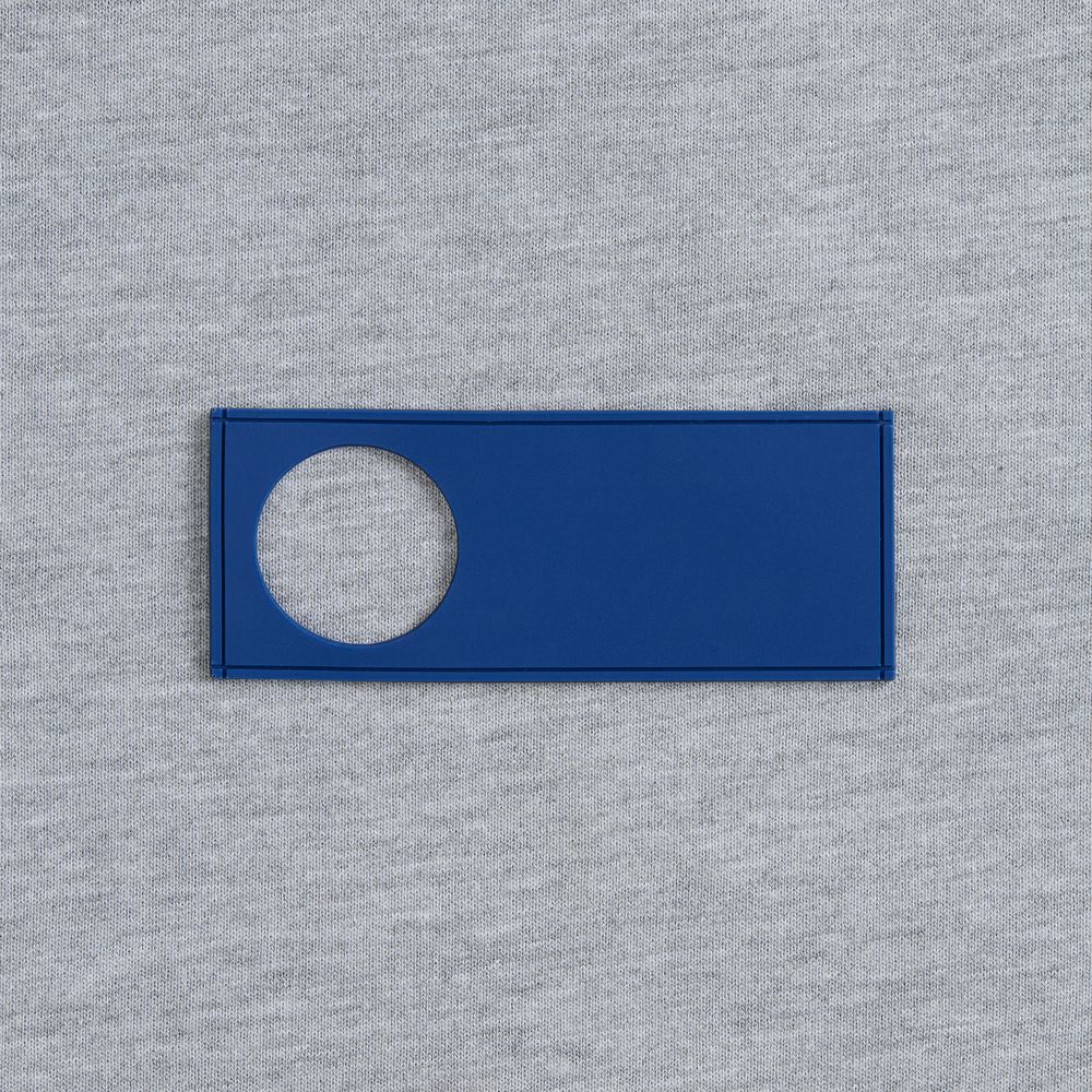 Лейбл из ПВХ с вырубкой «Круг», синий с логотипом СПб - фото № 2