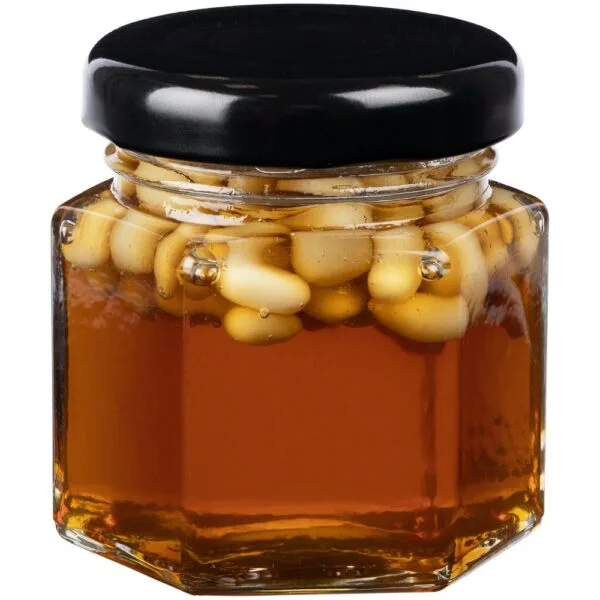 Мед Bee To Bear Mini ver.2, с кедровыми орехами с логотипом СПб - фото № 1