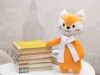 Мягкая игрушка Beastie Toys, лисенок с белым шарфом с логотипом СПб - фото № 4