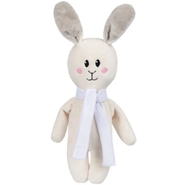 Мягкая игрушка Beastie Toys, заяц с белым шарфом с логотипом СПб - фото № 1