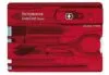 Набор инструментов SwissCard, полупрозрачный красный с логотипом СПб - фото № 1