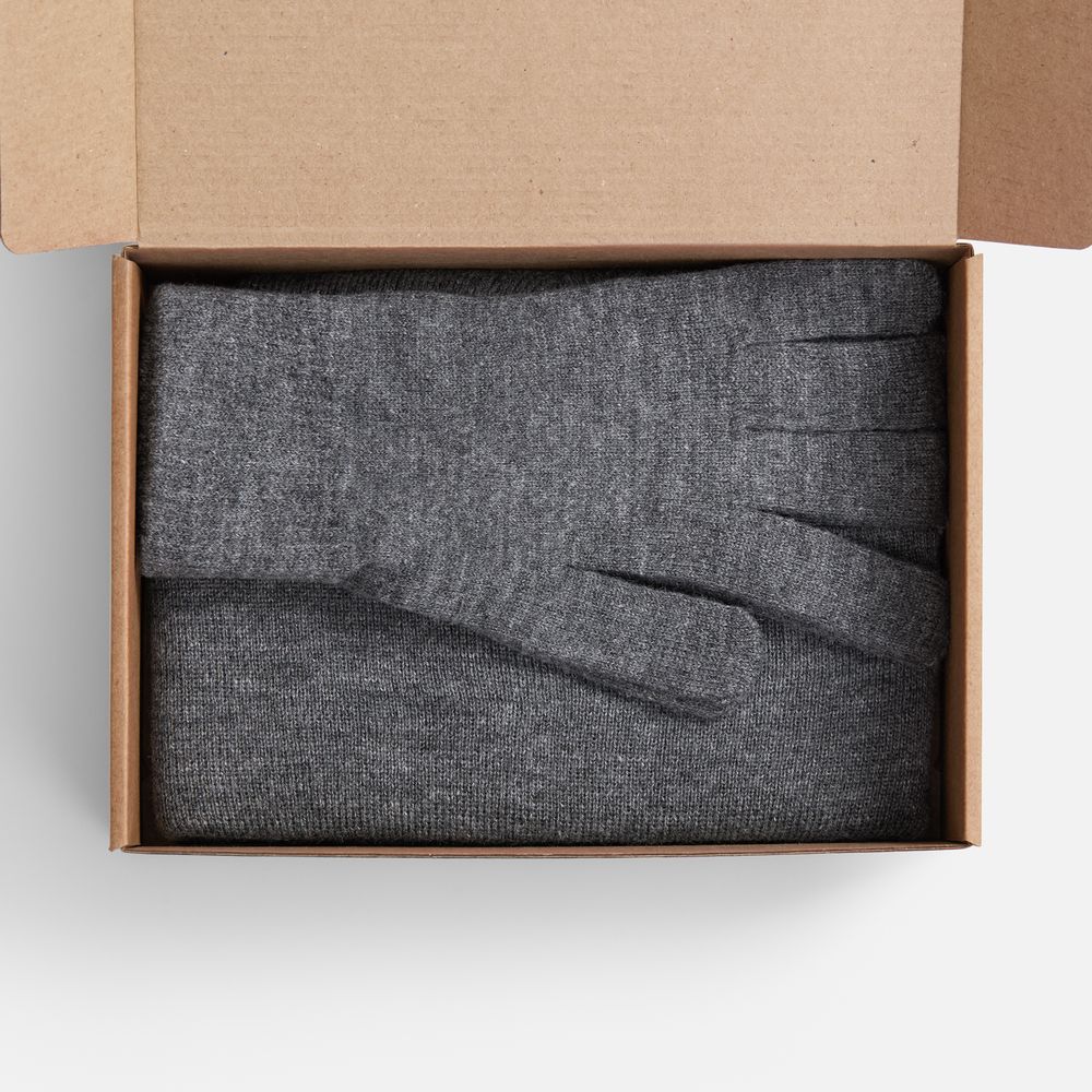Набор Knit Warm, серый с логотипом СПб - фото № 3