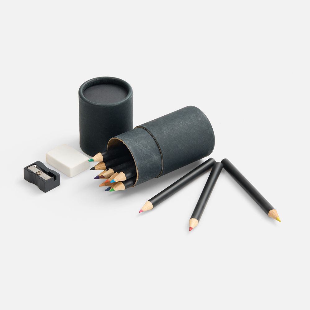 Набор цветных карандашей Pencilvania Tube Plus, черный с логотипом СПб - фото № 1