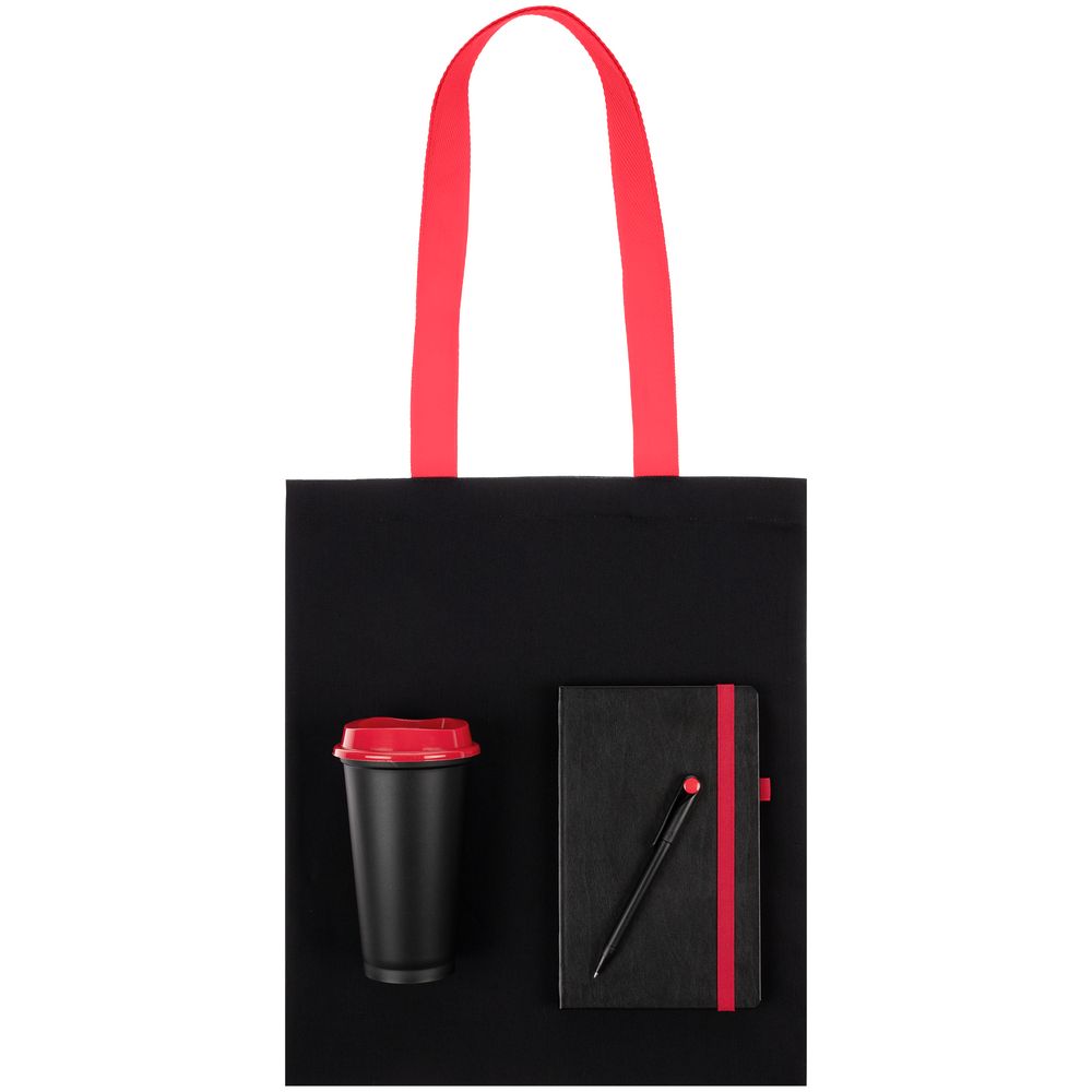 Набор Velours Bag, черный с красным с логотипом СПб - фото № 2