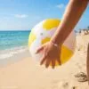 Надувной пляжный мяч Cruise, желтый с белым с логотипом СПб - фото № 3