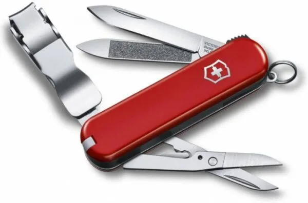 Нож-брелок Nail Clip 580, красный с логотипом СПб - фото № 1