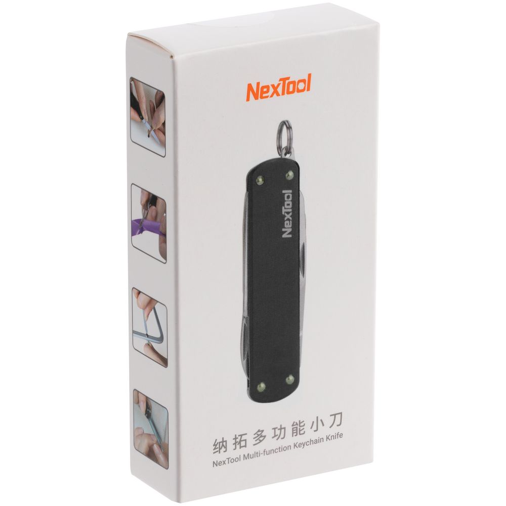 Нож-брелок NexTool Mini, черный с логотипом СПб - фото № 3