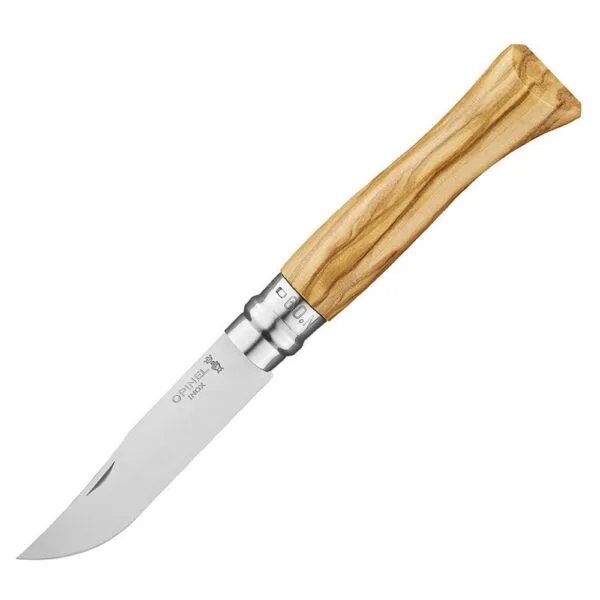 Нож Opinel No 9, оливковое дерево с логотипом СПб - фото № 1