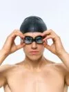 Очки для плавания зеркальные Underwater, черные с логотипом СПб - фото № 1