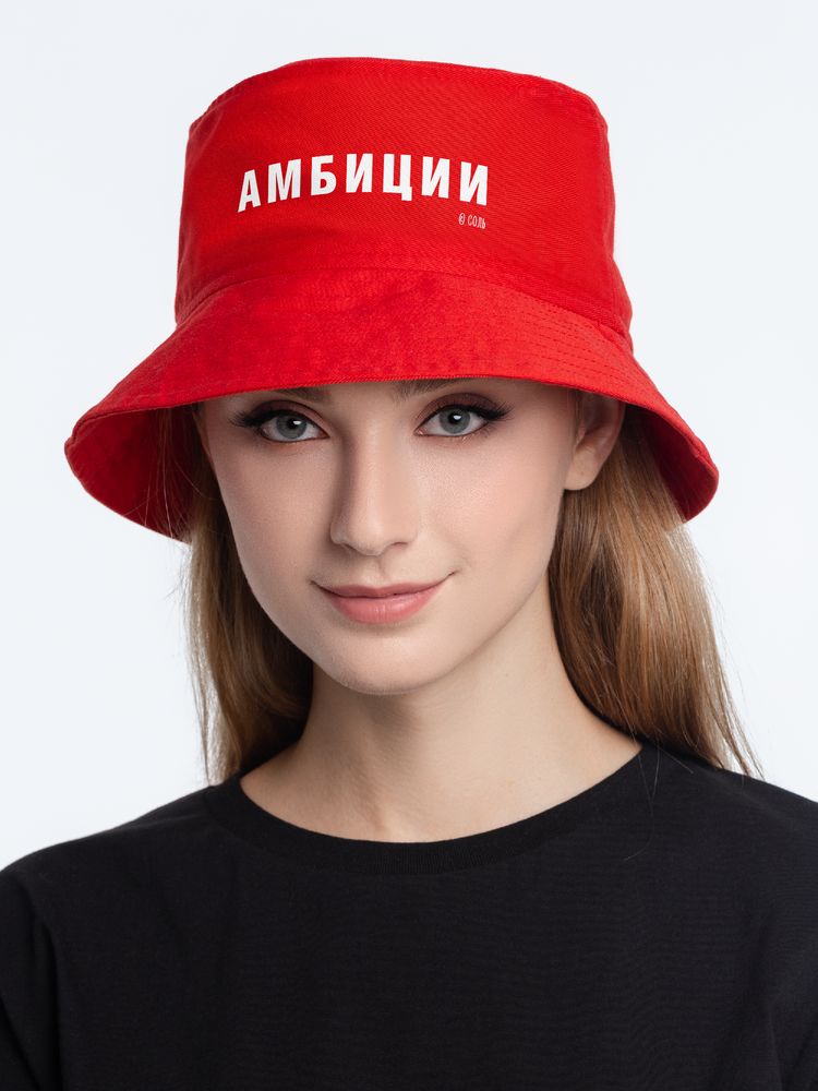 Панама «Амбиции», красная с логотипом СПб - фото № 2