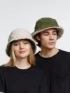 Панама Bucket двусторонняя утепленная, хаки с бежевым с логотипом СПб - фото № 6