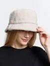 Панама Bucket двусторонняя утепленная, темно-серая с бежевым с логотипом СПб - фото № 5