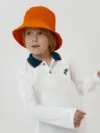 Панама детская Challenge Kids, оранжевая с логотипом СПб - фото № 4