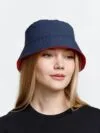 Панама Nylon двусторонняя, темно-синяя с красным с логотипом СПб - фото № 6