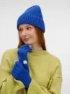 Перчатки сенсорные Spotti Senso, синие с логотипом СПб - фото № 4
