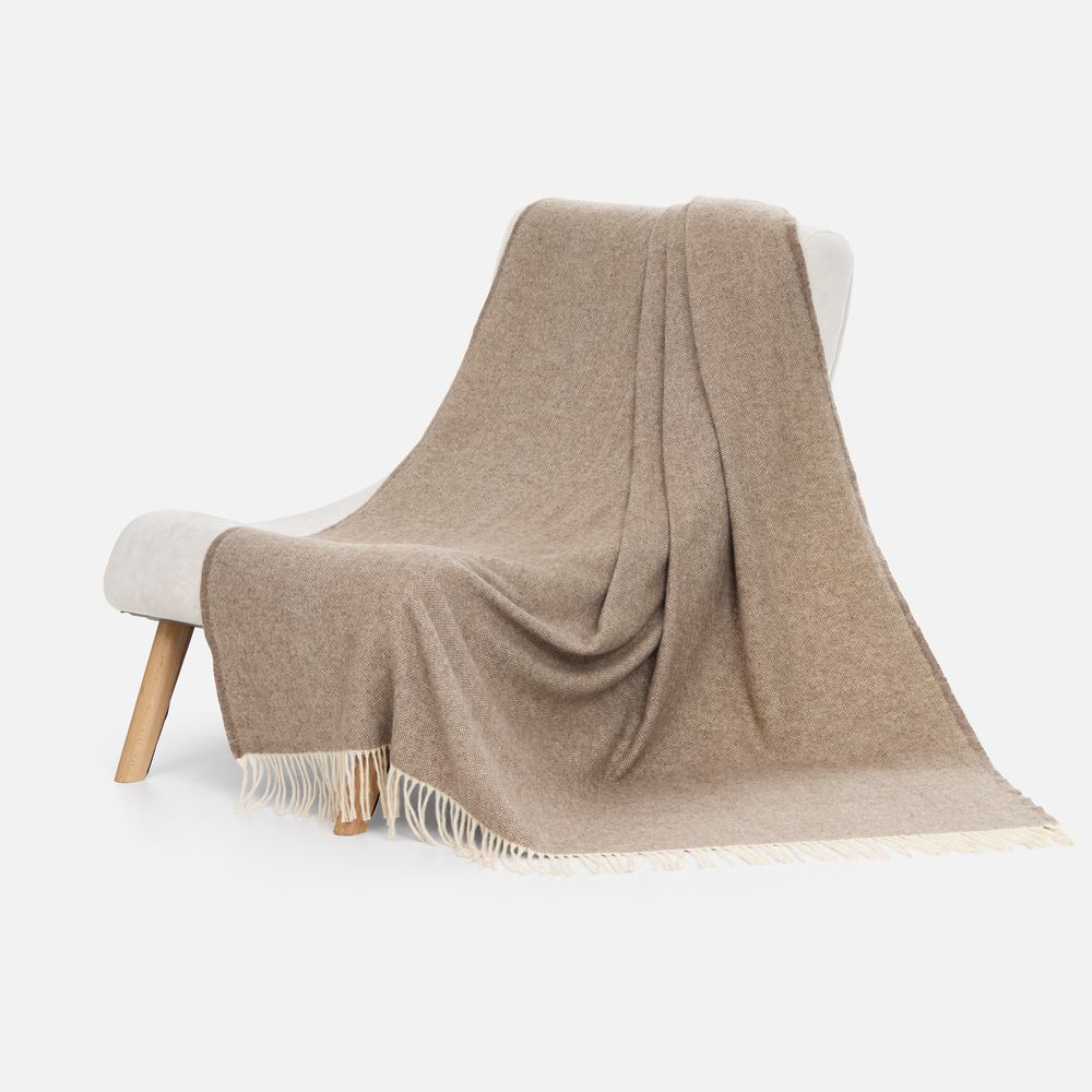 Плед Barolo, бежевый с логотипом СПб - фото № 4