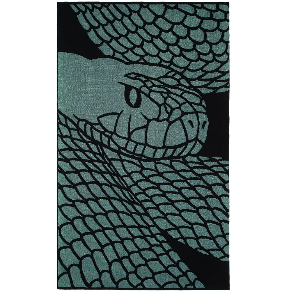 Плед Serpentica, черный с люрексом с логотипом СПб - фото № 2