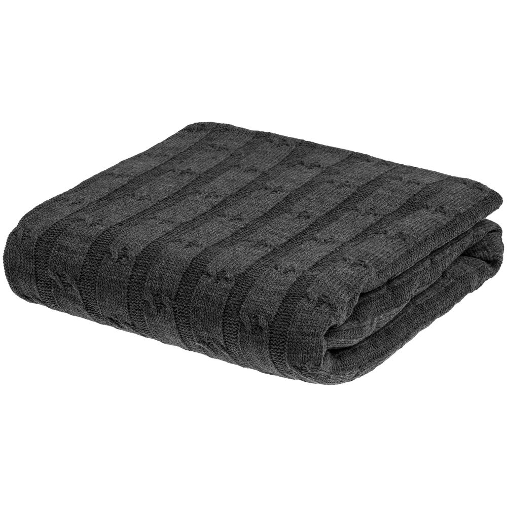 Плед Trenza, темно-серый с логотипом СПб - фото № 2