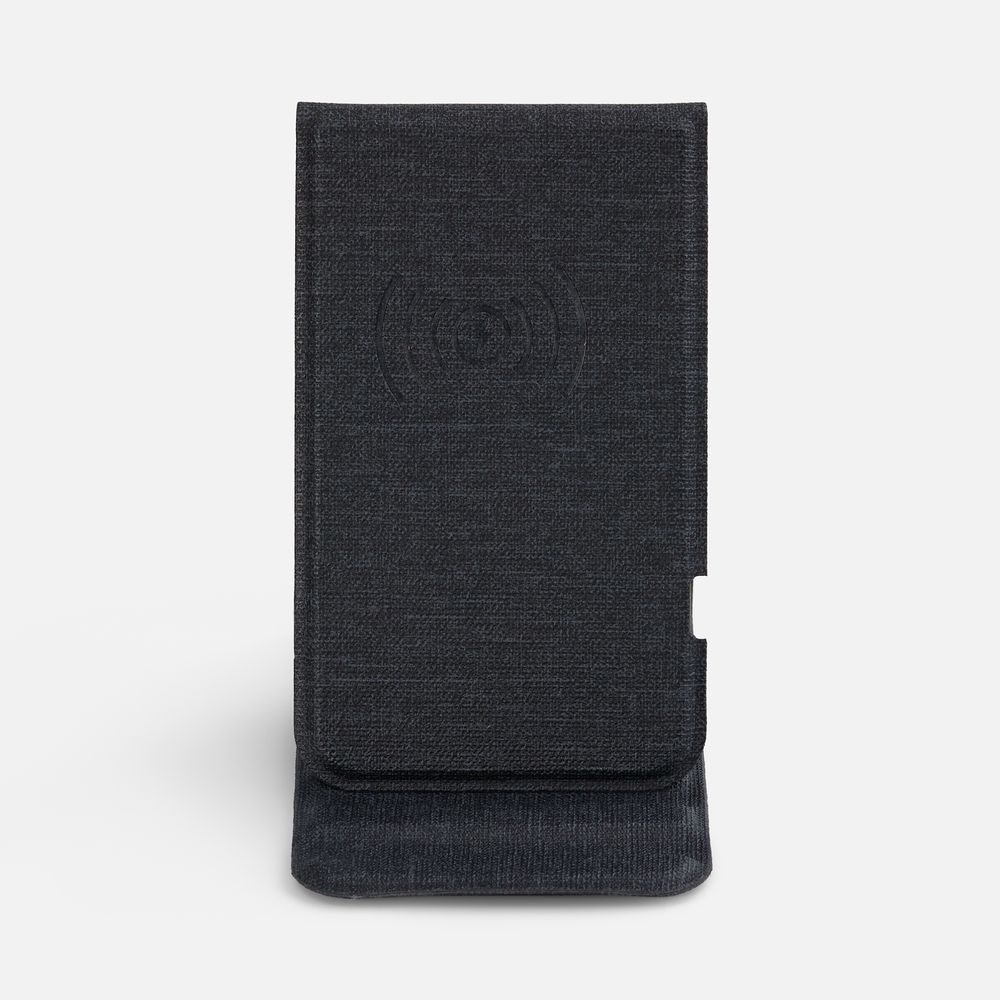 Подставка для смартфона с беспроводной зарядкой Kickstand, серая с логотипом СПб - фото № 3