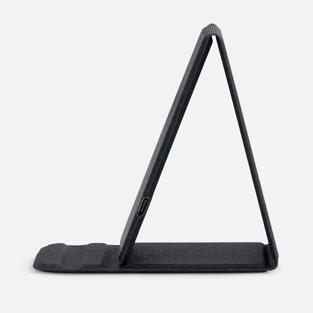 Подставка для смартфона с беспроводной зарядкой Kickstand, серая с логотипом СПб - фото № 4