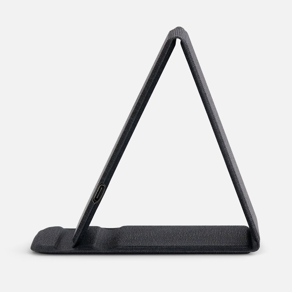 Подставка для смартфона с беспроводной зарядкой Kickstand, серая с логотипом СПб - фото № 5