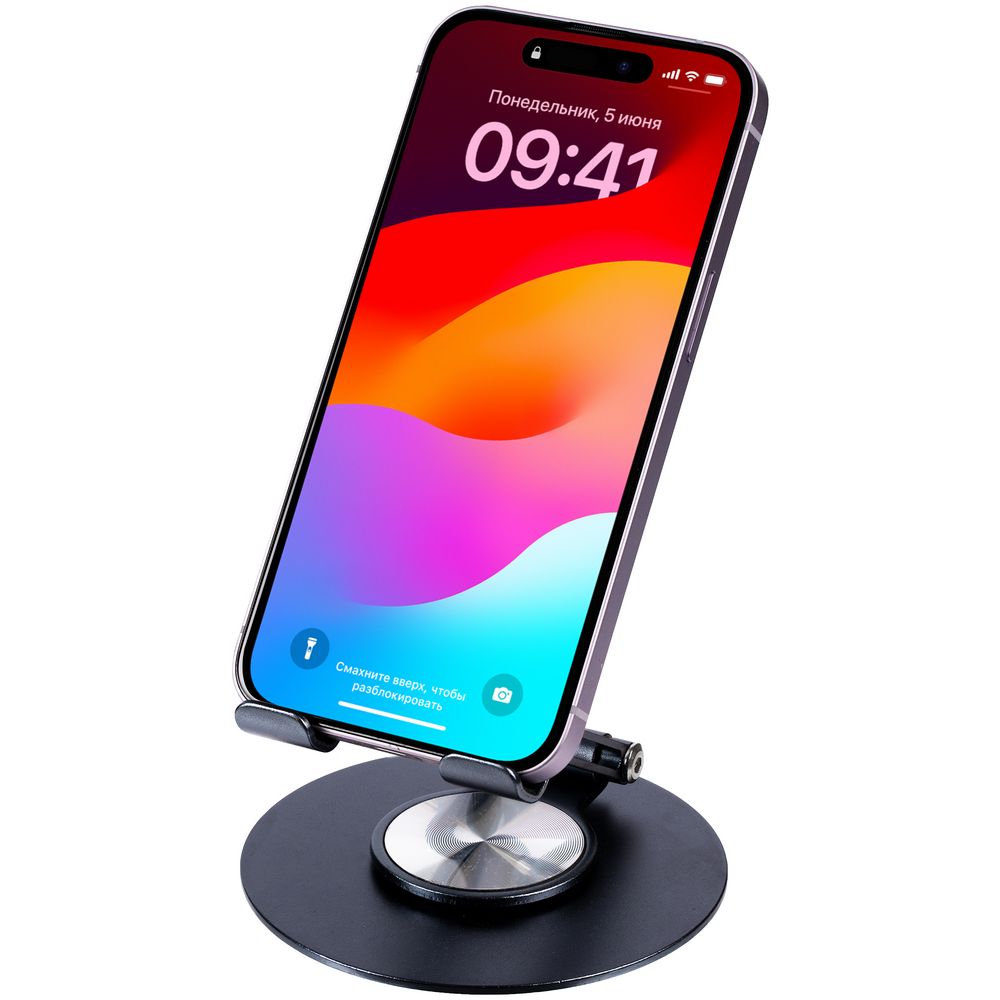 Подставка для смартфона Smartic, черный металлик с логотипом СПб - фото № 4