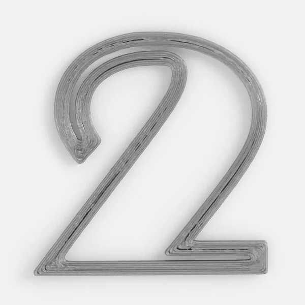 Подвеска Symbol, 3D-печать на заказ, цифра 2 с логотипом СПб - фото № 1