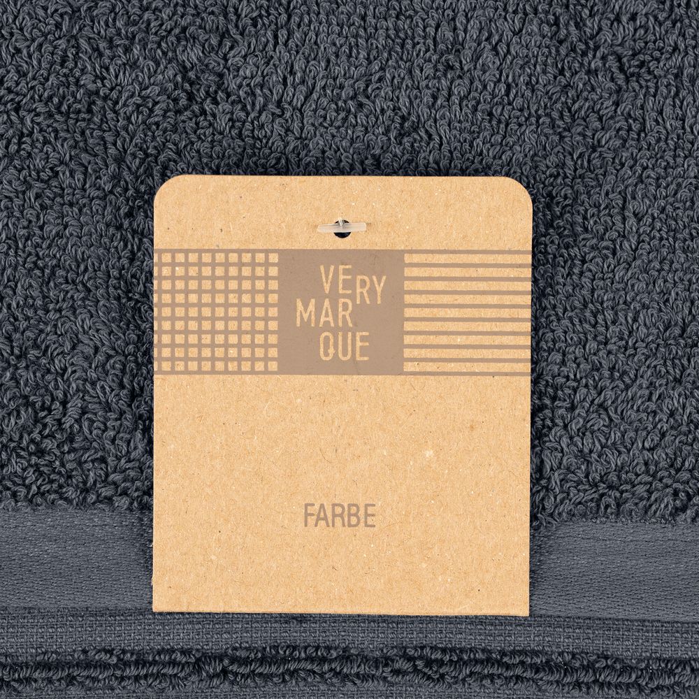 Полотенце Farbe, большое, темно-серое с логотипом СПб - фото № 5