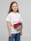 Поясная сумка детская Kiddo, бордовая с серым с логотипом СПб - фото № 5