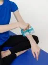 Роликовый ручной массажер Bodyrolla, синий с логотипом СПб - фото № 3