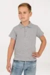 Рубашка поло детская Virma Kids, серый меланж с логотипом СПб - фото № 4