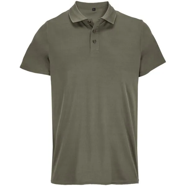 Рубашка поло унисекс Pitcher, темный хаки с логотипом СПб - фото № 1
