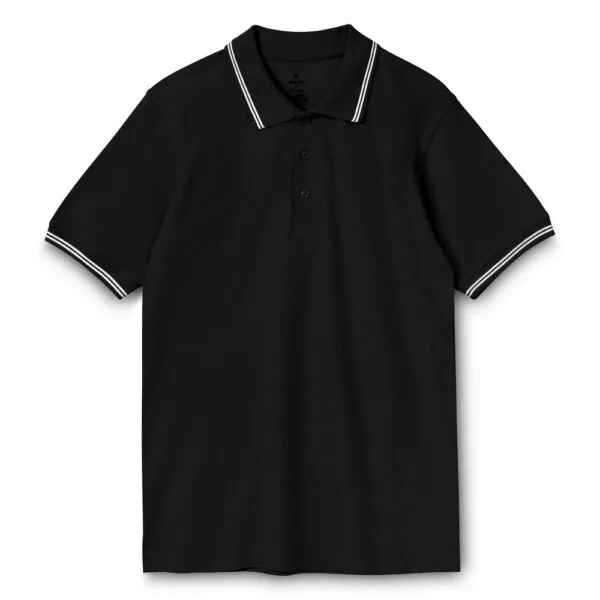 Рубашка поло Virma Stripes, черная с логотипом СПб - фото № 1