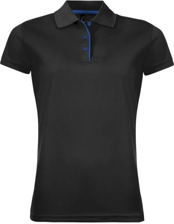 Рубашка поло женская Performer Women 180 черная с логотипом СПб - фото № 1