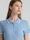 Рубашка поло женская Practice Women 270, голубая с белым с логотипом СПб - фото № 5