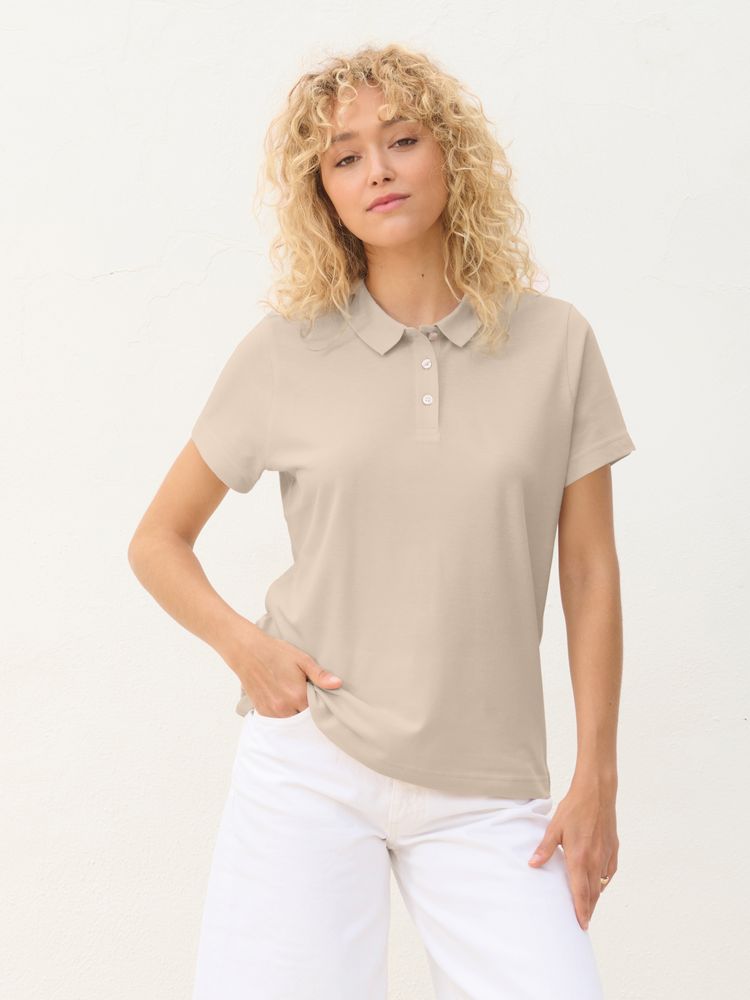 Рубашка поло женская Pulse Women, синяя (деним) с логотипом СПб - фото № 4