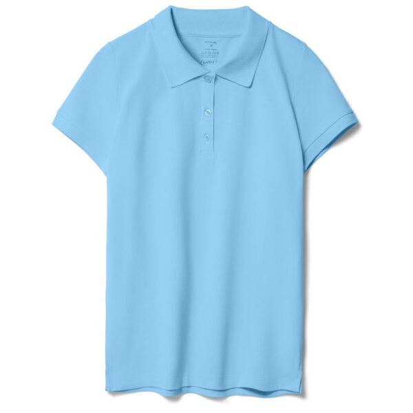 Рубашка поло женская Virma Lady, голубая с логотипом СПб - фото № 1