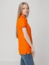 Рубашка поло женская Virma Lady, оранжевая с логотипом СПб - фото № 6