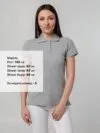 Рубашка поло женская Virma Premium Lady, серый меланж с логотипом СПб - фото № 5