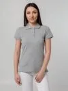 Рубашка поло женская Virma Premium Lady, серый меланж с логотипом СПб - фото № 6