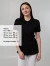 Рубашка поло женская Virma Stretch Lady, черная с логотипом СПб - фото № 4