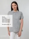 Рубашка поло женская Virma Stretch Lady, серый меланж с логотипом СПб - фото № 4