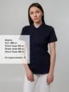 Рубашка поло женская Virma Stretch Lady, темно-синяя с логотипом СПб - фото № 4