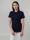 Рубашка поло женская Virma Stretch Lady, темно-синяя с логотипом СПб - фото № 5